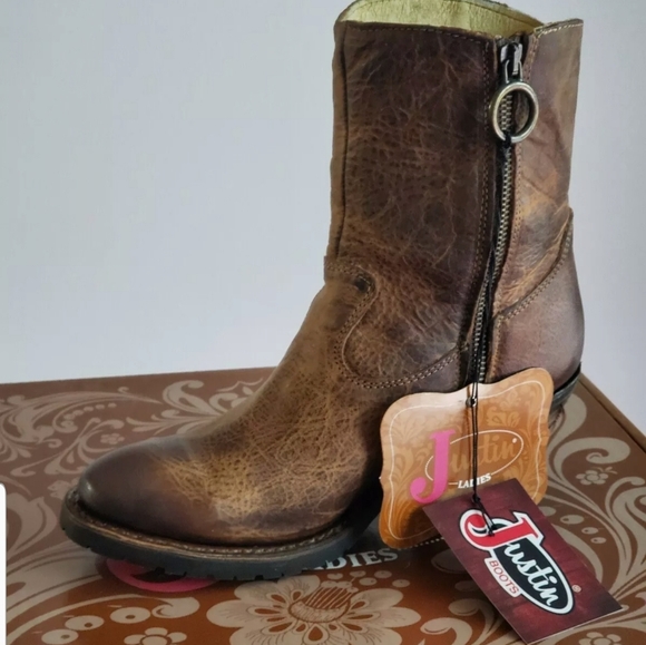 Justin boots women's TAN RUSTICO riding boot - Picture 5 of 5